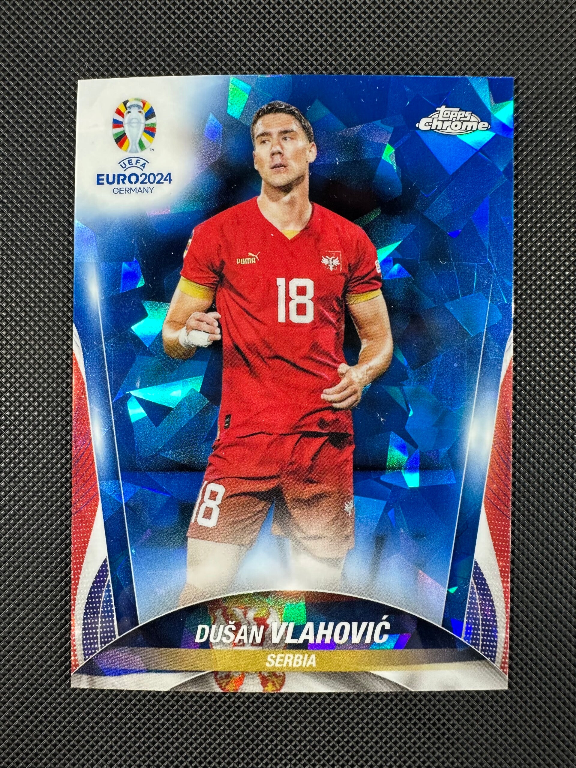 Dušan Vlahovic Topps Chrome Sapphire UEFA Euro 2024 #64