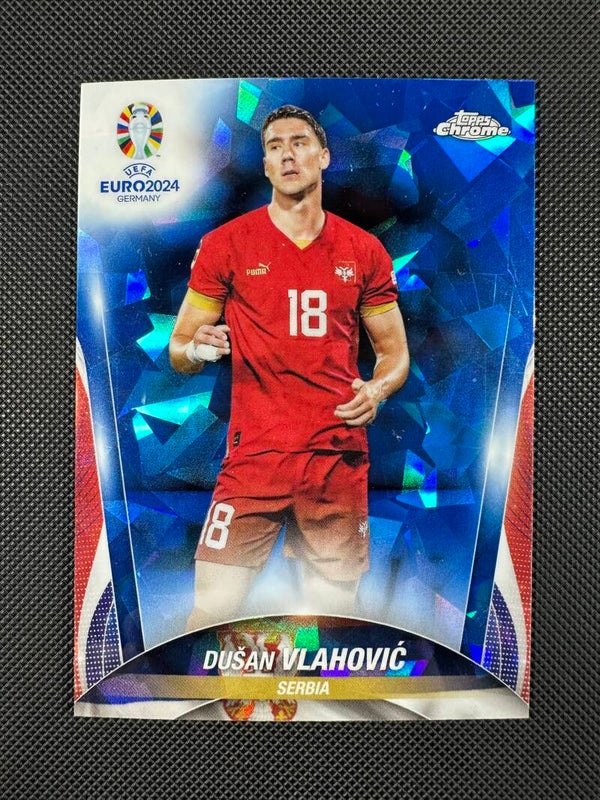 Dušan Vlahovic Topps Chrome Sapphire UEFA Euro 2024 #64
