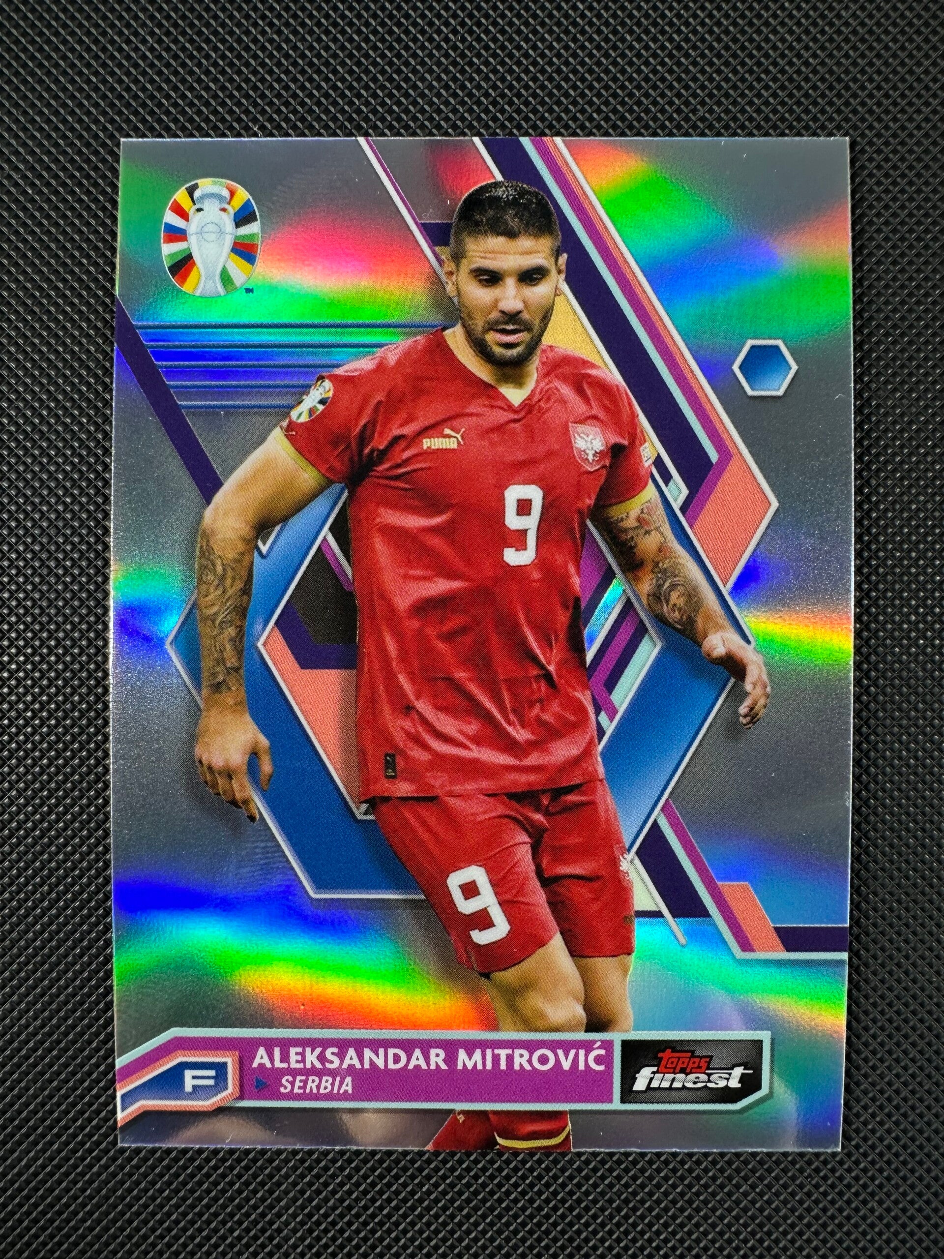 Aleksandar Mitrović Topps Finest 2023 Road to UEFA EURO 2024 Refractor #71
