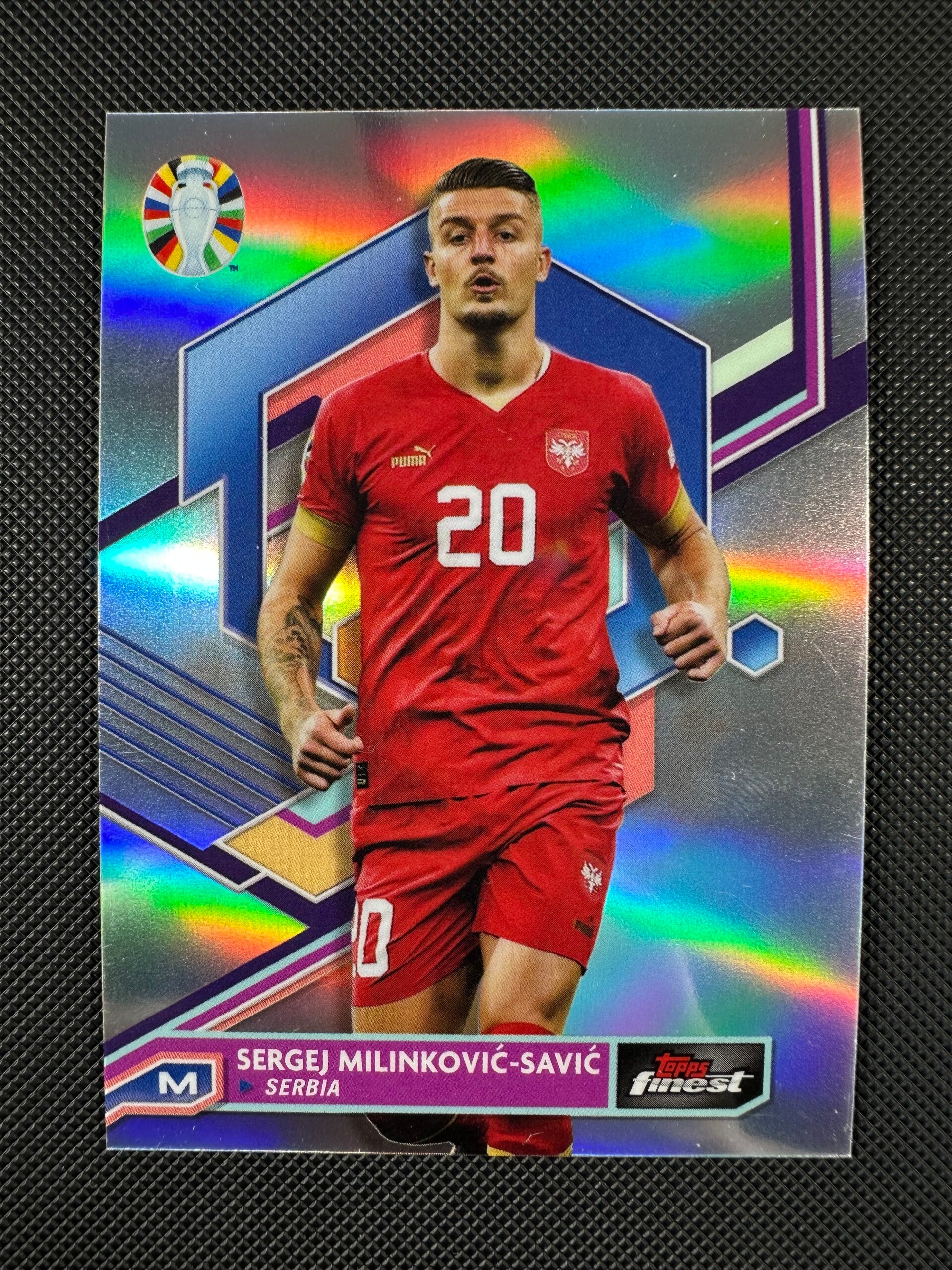 Sergej Milinković Savić Topps Finest 2023 Road to UEFA EURO 2024 Refractor #74