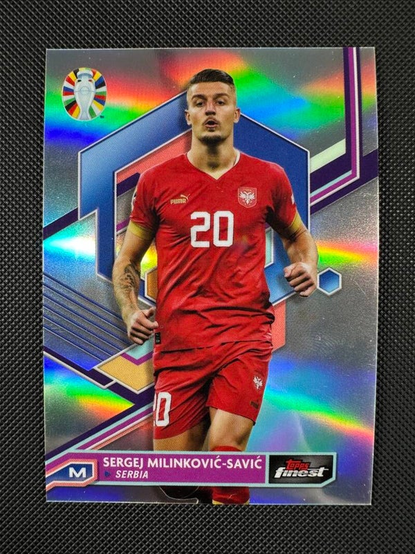 Sergej Milinković Savić Topps Finest 2023 Road to UEFA EURO 2024 Refractor #74