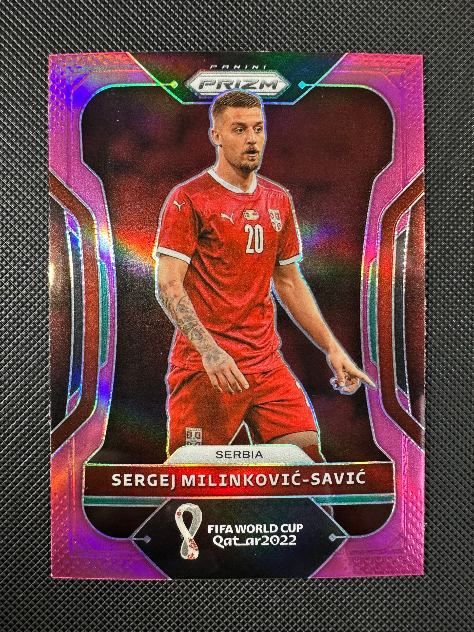 Sergej Milinković Savić Panini Prizm FIFA World Cup 2022 (Qatar) Pink Prizm #260