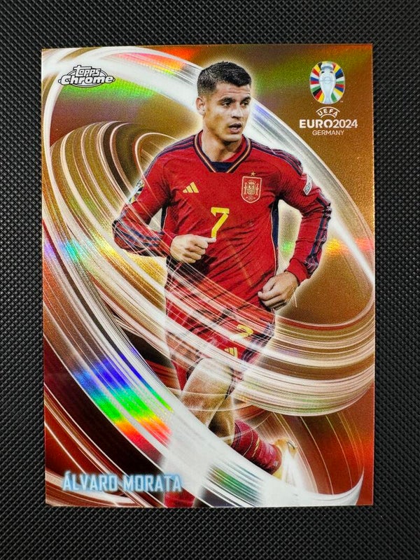 Alvaro Morata Topps Chrome UEFA Euro 2024 Neon Nations #NN-14