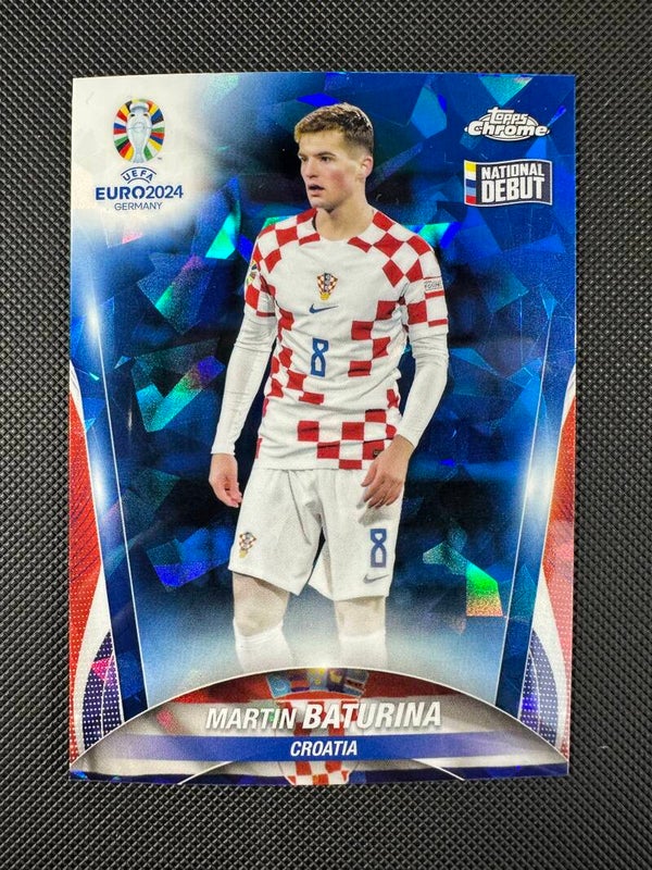 Martin Baturina Topps Chrome Sapphire UEFA Euro 2024 Debutant #118 HRVATSKA