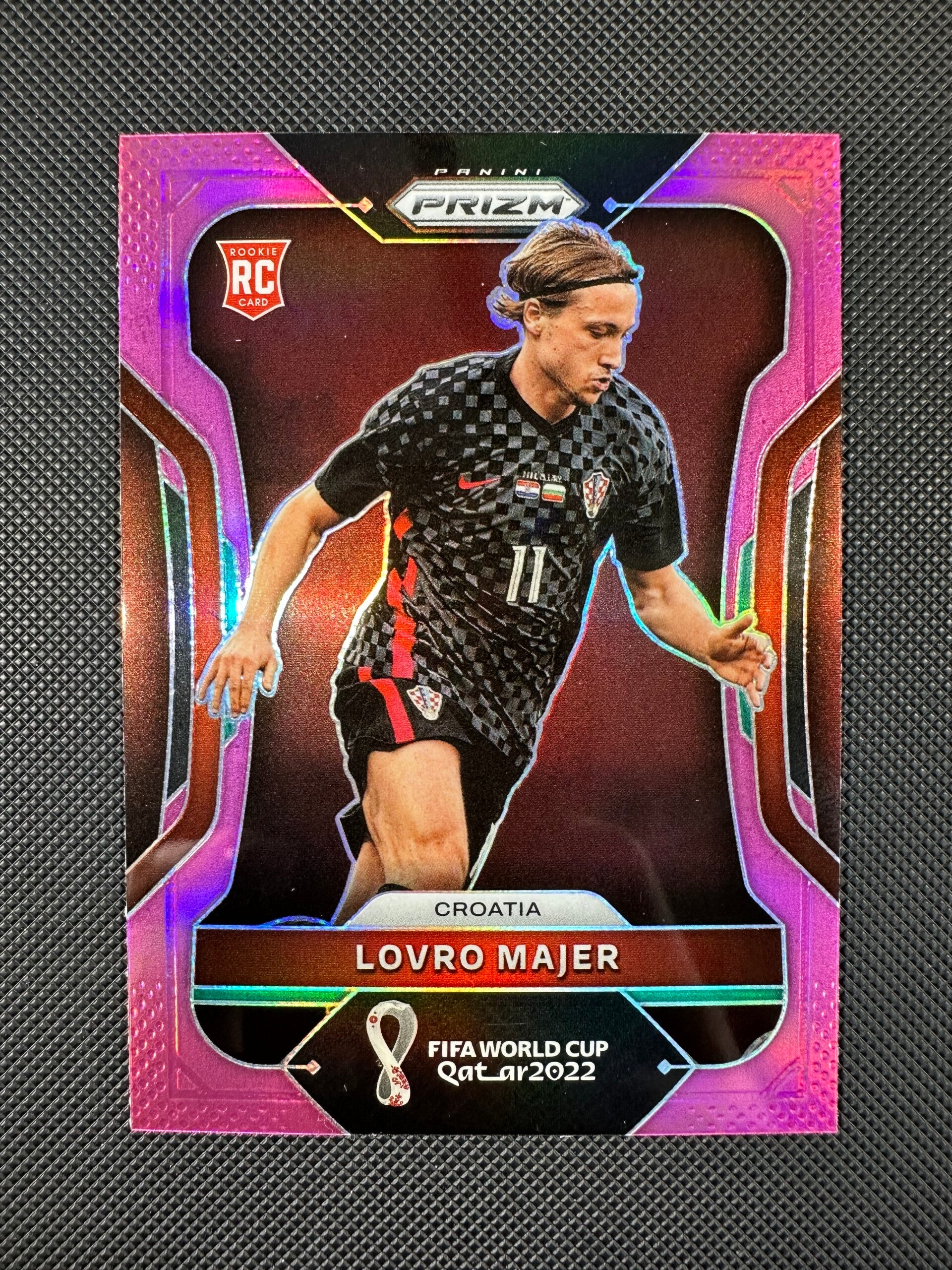 Lovro Majer Rookie Panini Prizm FIFA World Cup 2022 (Qatar) Pink Prizm #60