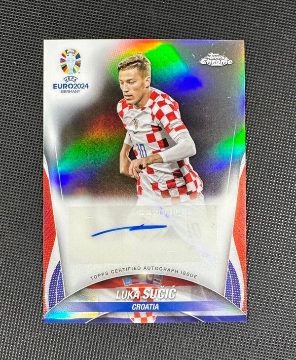 Luka Sučić  Auto Topps Chrome UEFA Euro 2024 Refractor #CA-LS
