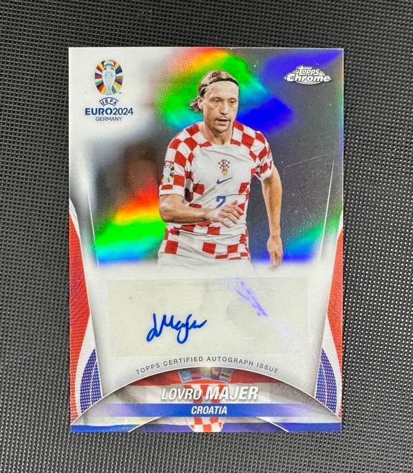 Lovro Majer Auto Topps Chrome UEFA Euro 2024 Refractor #CA-LM