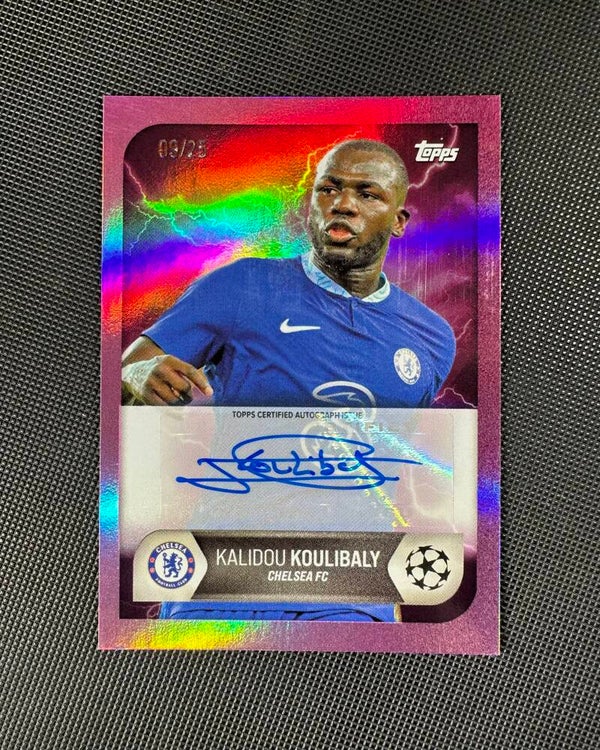 Kalidou Koulibaly /25 Auto Topps Summer Signings UEFA CC 2022/23 Purple