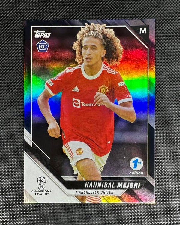 Hannibal Mejbri /10 Rookie Topps UEFA Champions League 2021/22 Icy Black Foil- 1st edition #53 MAN. UTD.