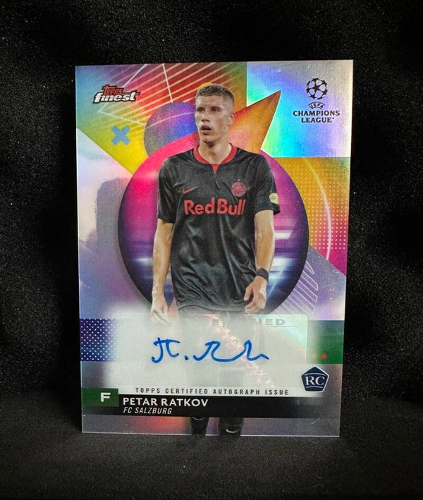 Petar Ratkov Rookie Auto Topps Finest UCL & UEL 2023/24 RC Refractor #A-PR