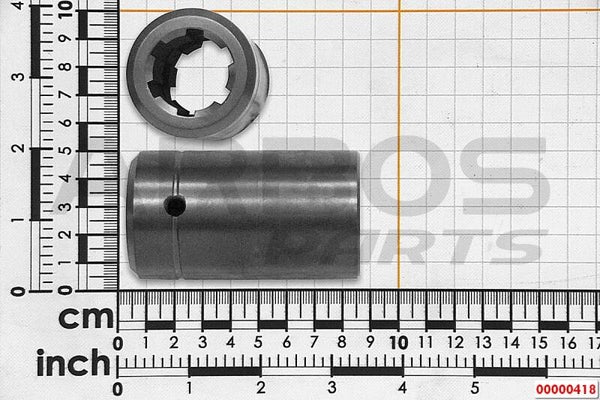 00000418 koppelstuk frees lengte 80mm