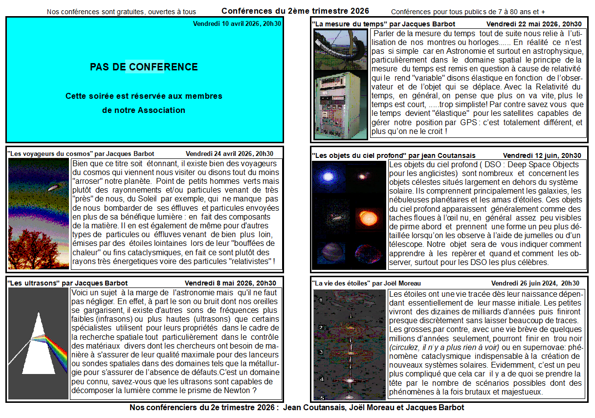 Le flyer de ce 2e trimestre 2026 est en cours de préparation