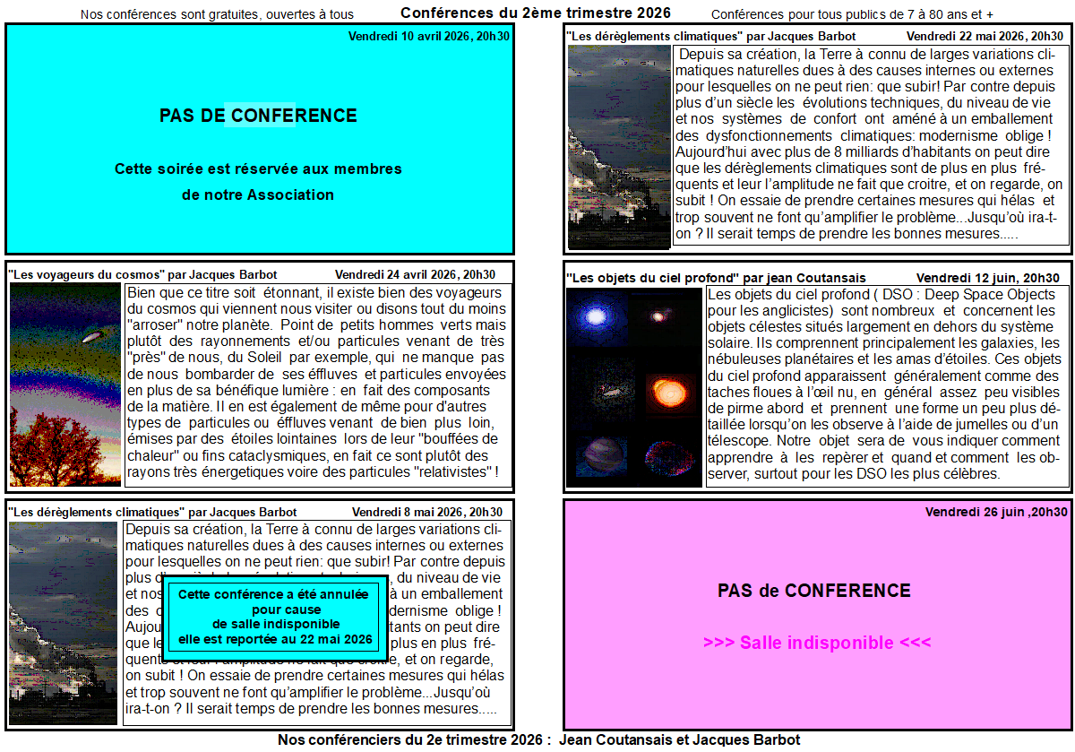 Le flyer de ce 2e trimestre 2026 est en cours de préparation