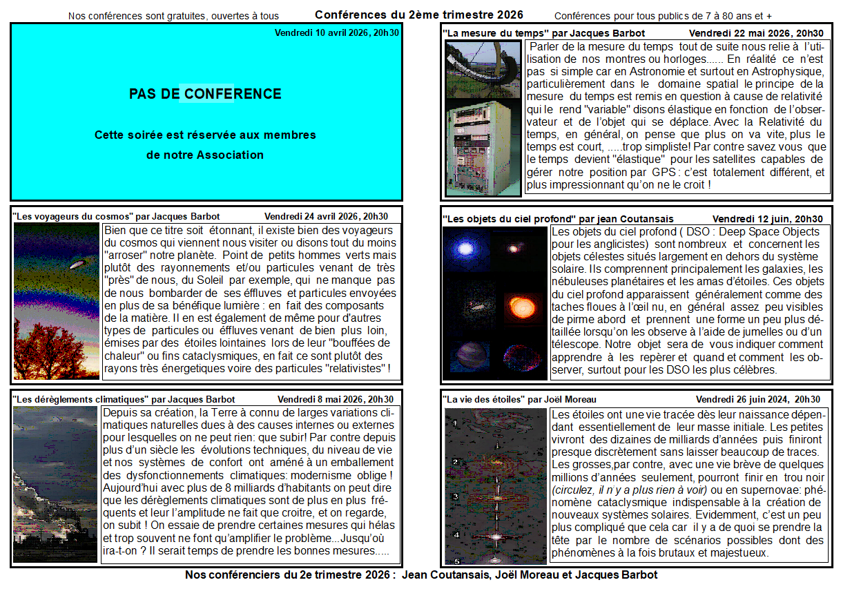 Le flyer de ce 2e trimestre 2026 est en cours de préparation