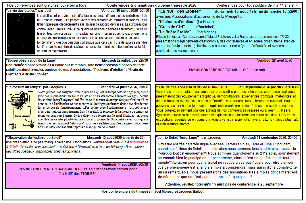 Le flyer de ce 2e trimestre 2026 est en cours de préparation