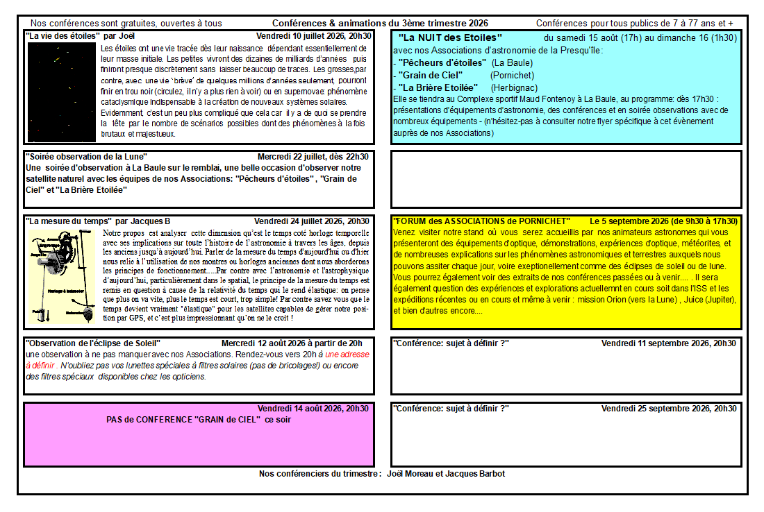 Le flyer de ce 2e trimestre 2026 est en cours de préparation