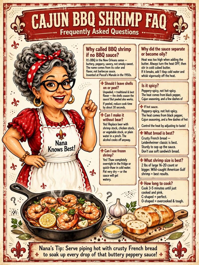 Infographic: frequently asked questions about Cajun BBQ shrimp