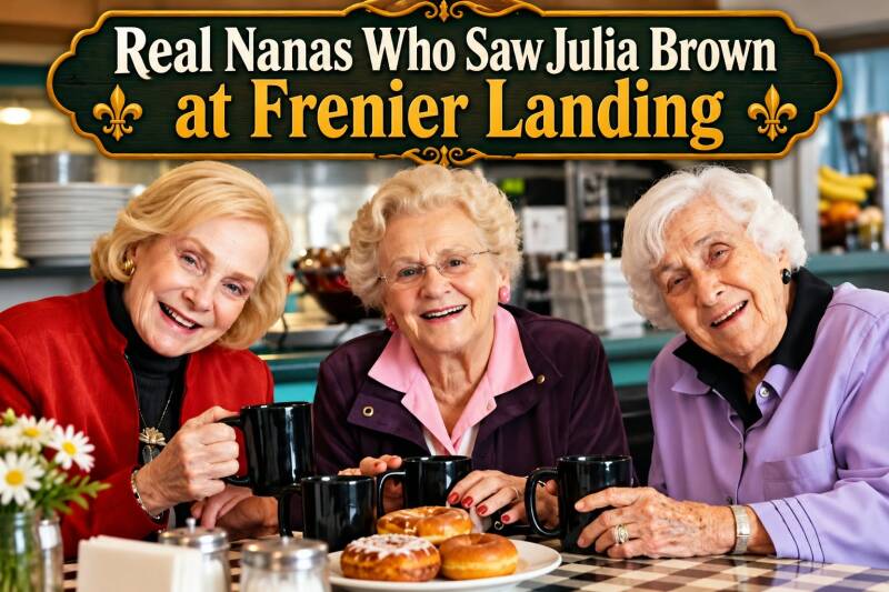 Three women sharing coffee and doughnuts while talking about seeing Julia Brown's ghost at Frenier Landing
