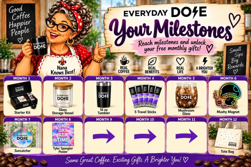 Infographic: Everyday Dose 12-month milestone gift schedule