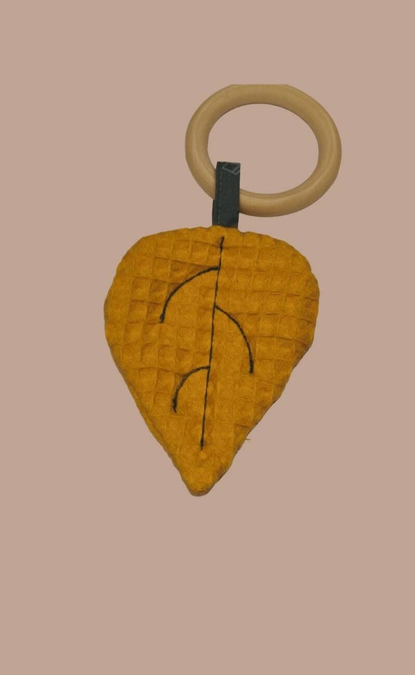 HOLZGREIFLING Blatt senffarbig