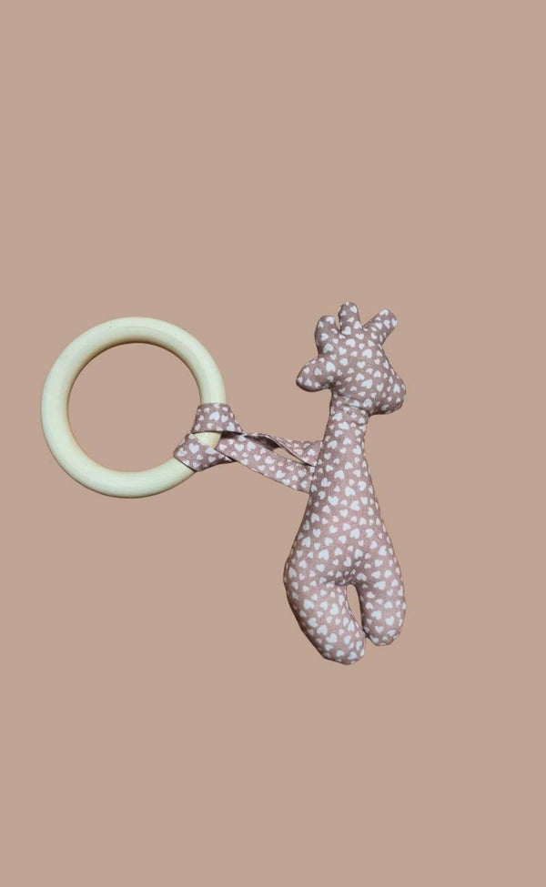 HOLZGREIFLING Giraffe altrosa