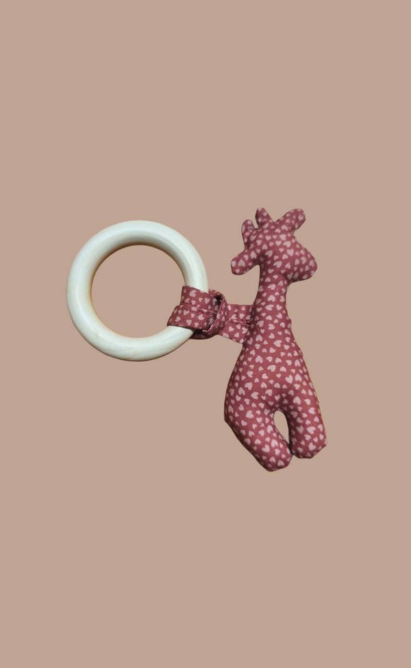 HOLZGREIFLING Giraffe weinrot
