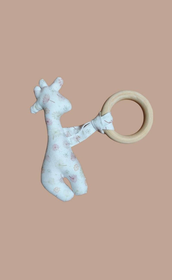 HOLZGREIFLING Giraffe weiß /rosa
