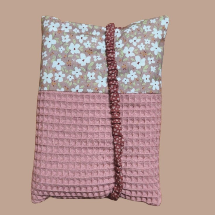 WINDELTASCHE Blumenmotiv/Waffelpiquet altrosa