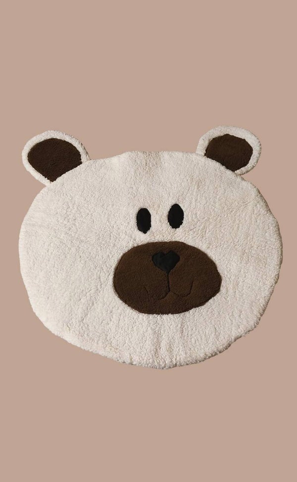 KUSCHELDECKE Bärenkopf ecru/braun