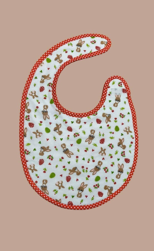 BABY LÄTZCHEN Häschen rot/weiß getupft eingefasst