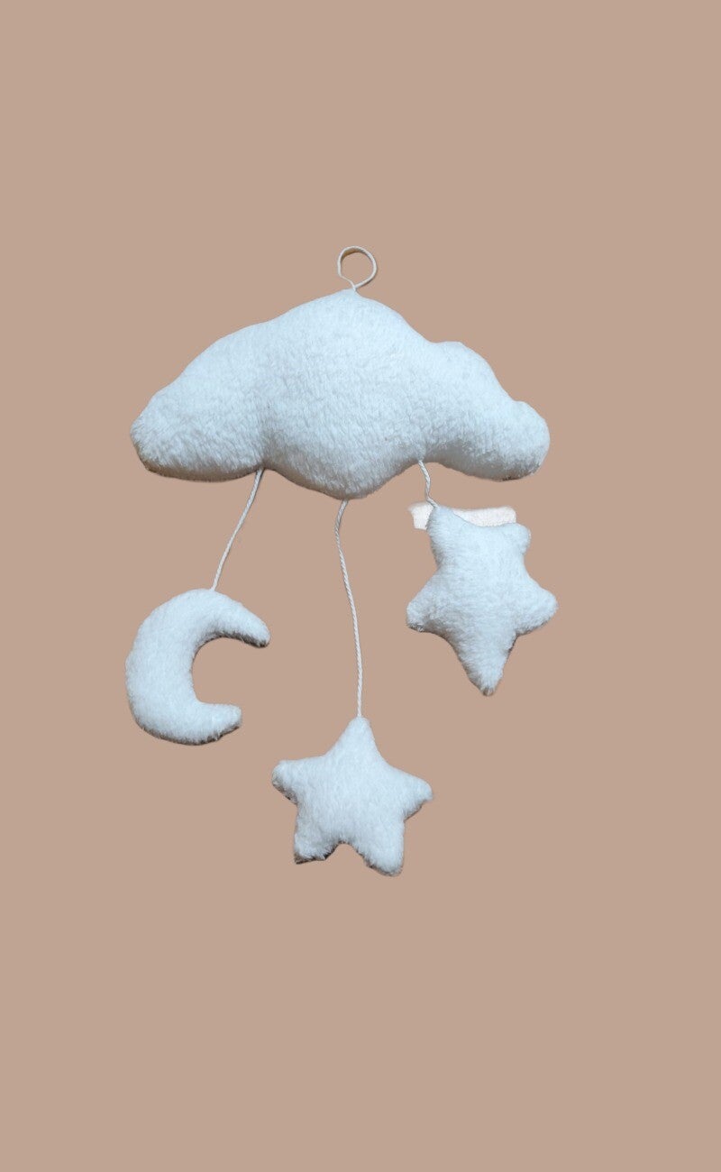 MOBILE Himmel weiß Plüsch