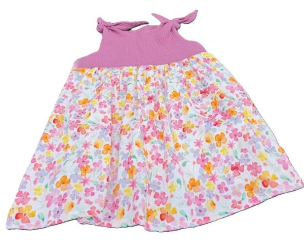 SOMMERKLEID Blumentanz mit altrosa Oberteil