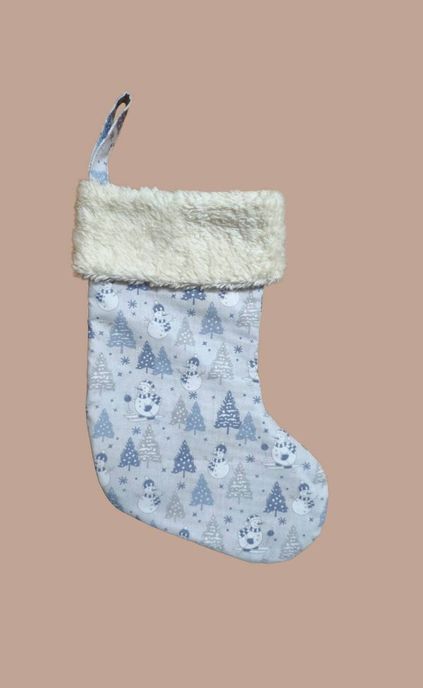 NIKOLAUSSTIEFEL Schneemann blau