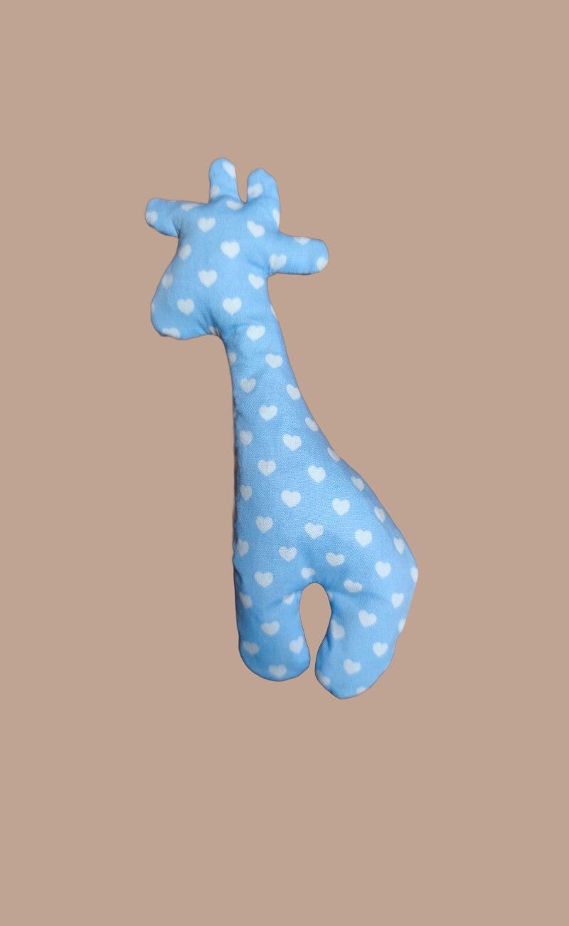 STOFFTIER GIRAFFE  hellblau/weiß