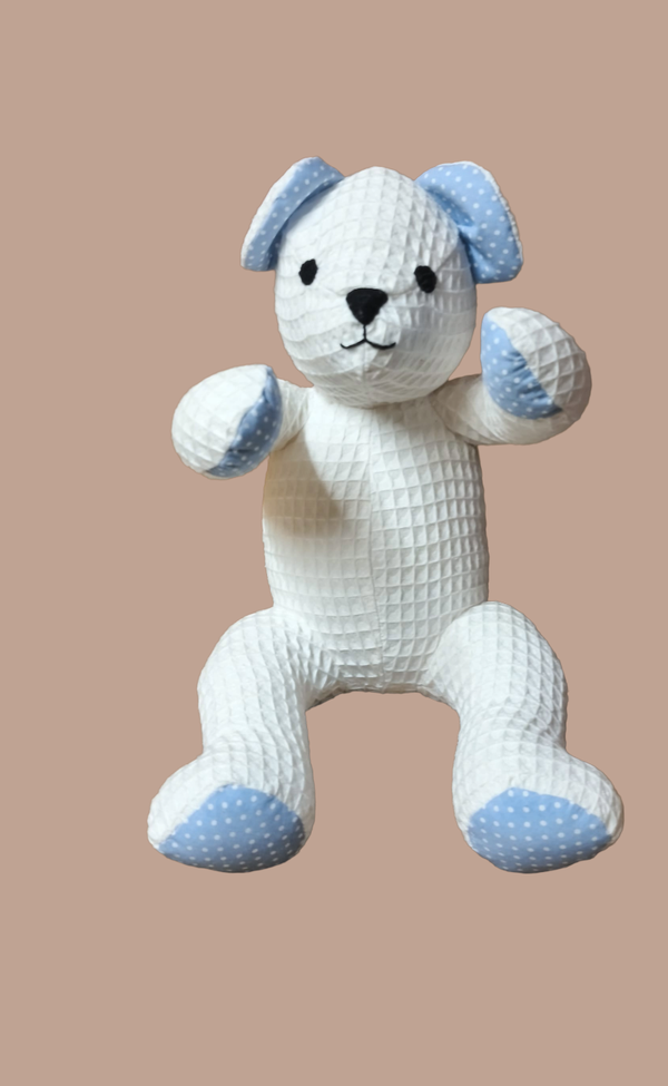 STOFFTIER TEDDY Benny weiß/hellblau