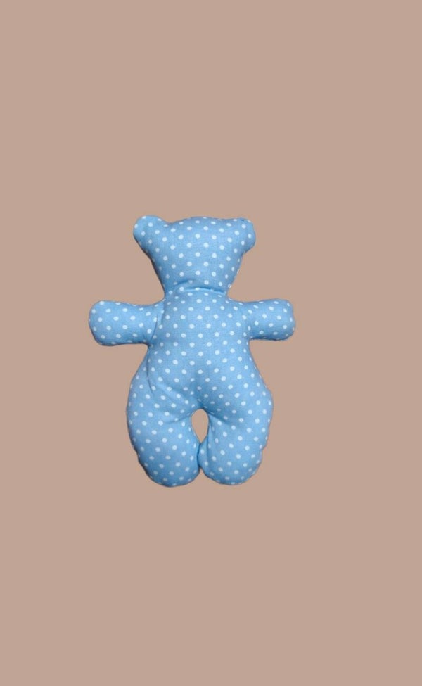 STOFFTIER TEDDY weiß mit Tupfen