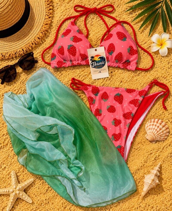 🍓 Strawberry Kiss 3 piece thong suit