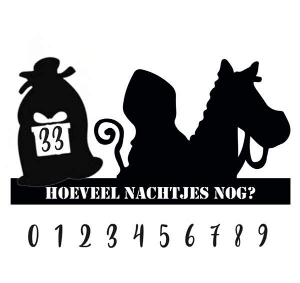 Sinterklaas aftelkalender raamsticker