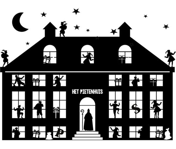Het Pietenhuis Raamsticker