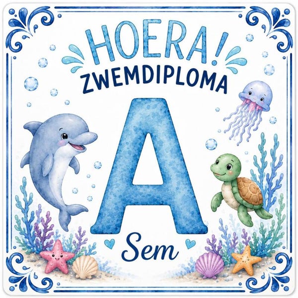 Zwemdiploma Tegeltje