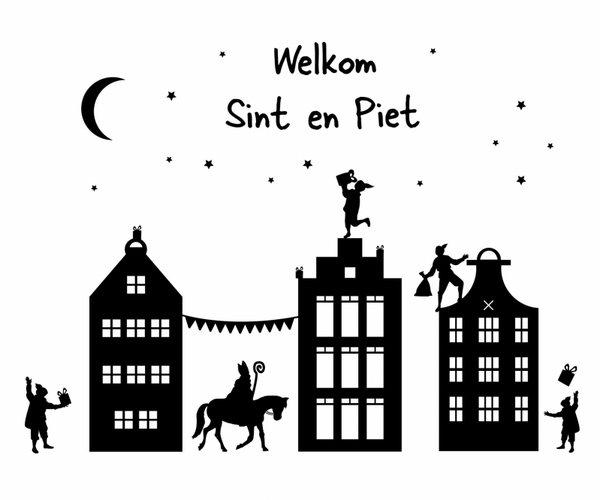 Welkom Sint en Piet Raamsticker