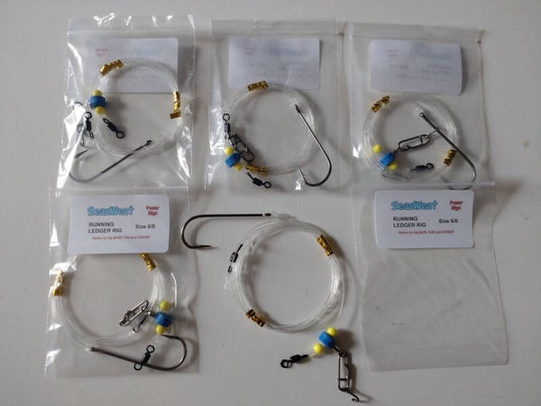 Running Leger Rig (10 rigs per pack) CONGER, COD,BASS, Huss, Big Fish!