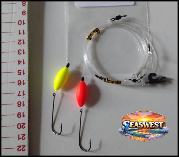 * 5 rig Pack * 2 x hook Pop up rigs with 25mm pop-up fluoro beads