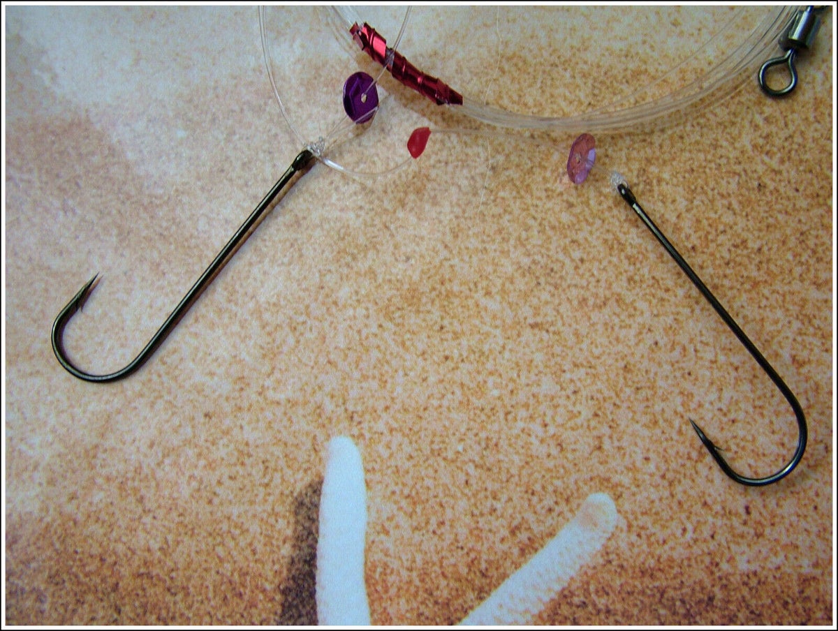 Flapper Rig With Rotten Bottom ** 10 RIGS ** 2 HOOK FLAPPER RIGS (MIXED SIZES) IDEAL FOR ALL SPECIES ...