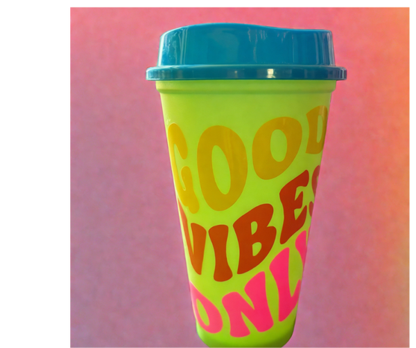 Vibrant Vinyl Personalized Tumbler – Durable Plastic Design
