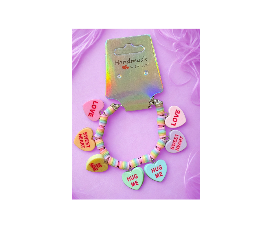Sweet Talk Bracelet – Candy Heart Charm Edition