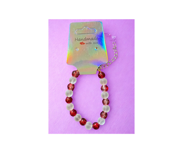 Crimson Frost Bracelet – Bold Bead Edition