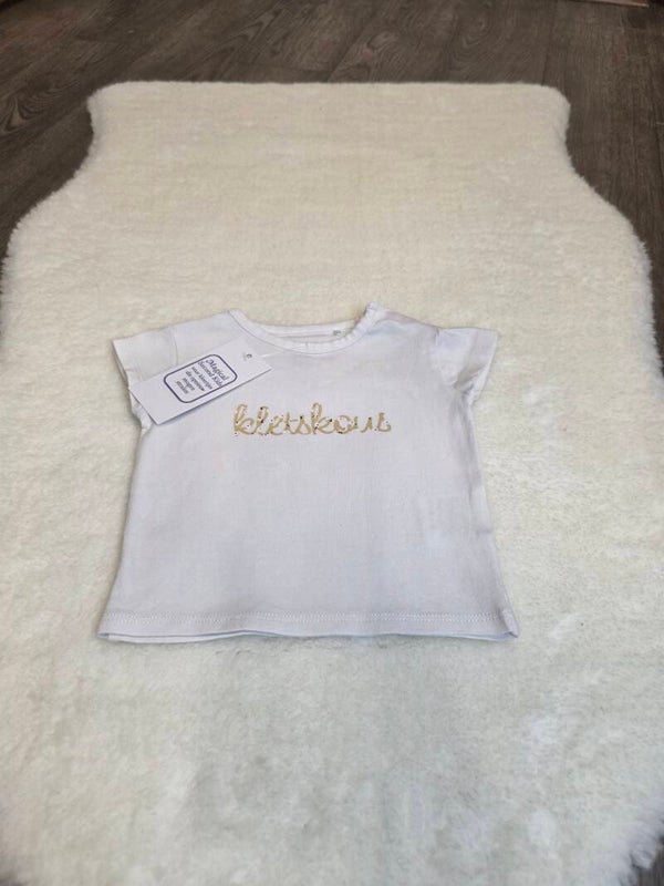 Wit Shirt Prénatal kletskous maat 56