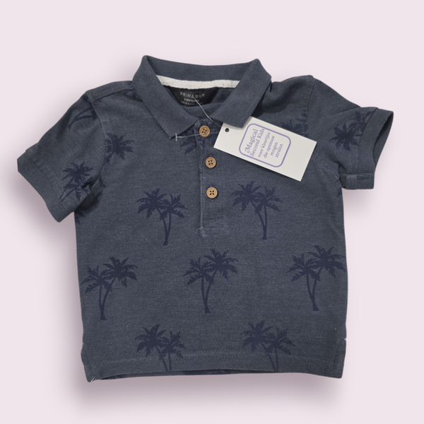 Polo blauw palmboom primark maat 68