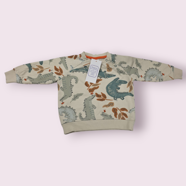 Trui beige Hema dinos maat 74